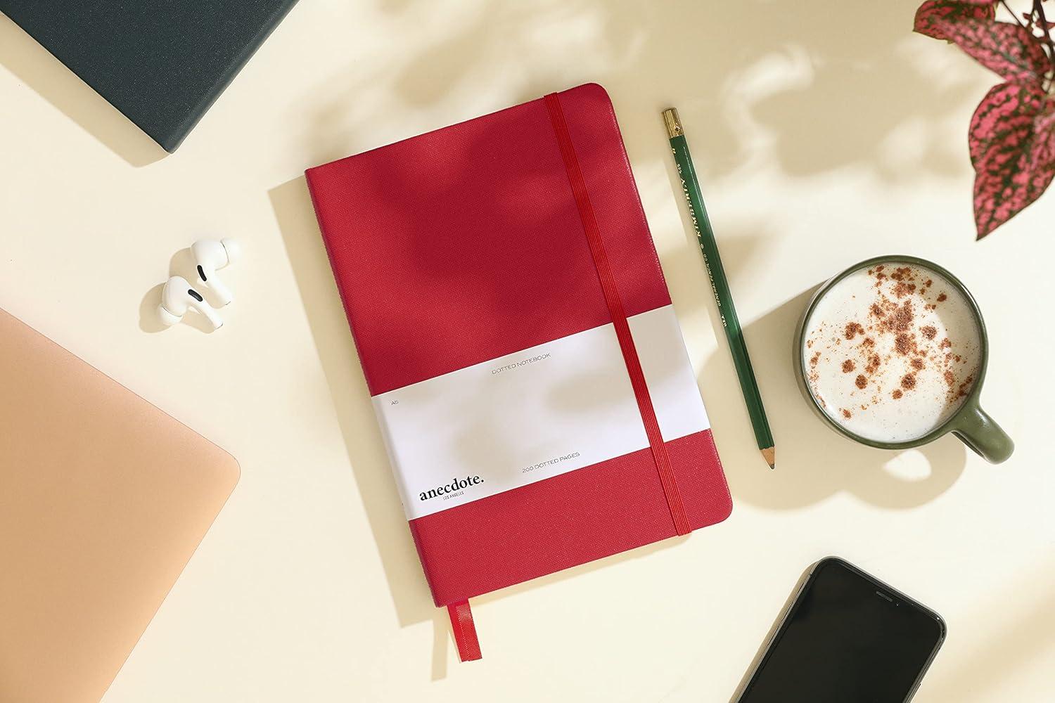 image:imageANECDOTE Lined Journal Notebook 192 Pages A5 size 83 x 54 Thick 100 GSM Paper Ruled Hardcover Journal for Women and Men Perfect Notebook for School Work and Travel MustardRed