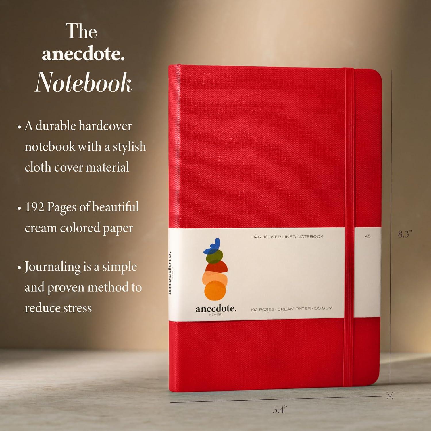 image:imageANECDOTE Lined Journal Notebook 192 Pages A5 size 83 x 54 Thick 100 GSM Paper Ruled Hardcover Journal for Women and Men Perfect Notebook for School Work and Travel MustardRed