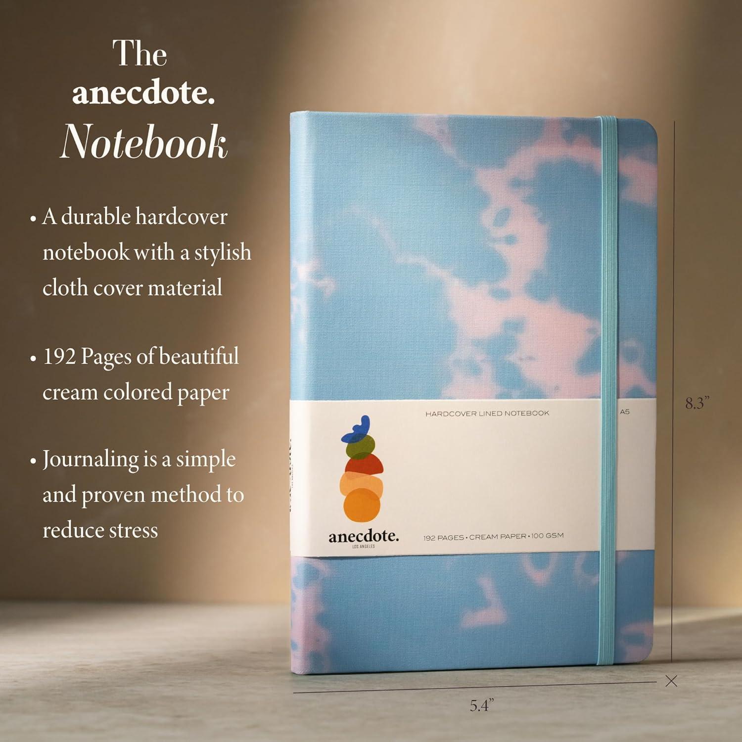 image:imageANECDOTE Lined Journal Notebook 192 Pages A5 size 83 x 54 Thick 100 GSM Paper Ruled Hardcover Journal for Women and Men Perfect Notebook for School Work and Travel MustardTie Dye