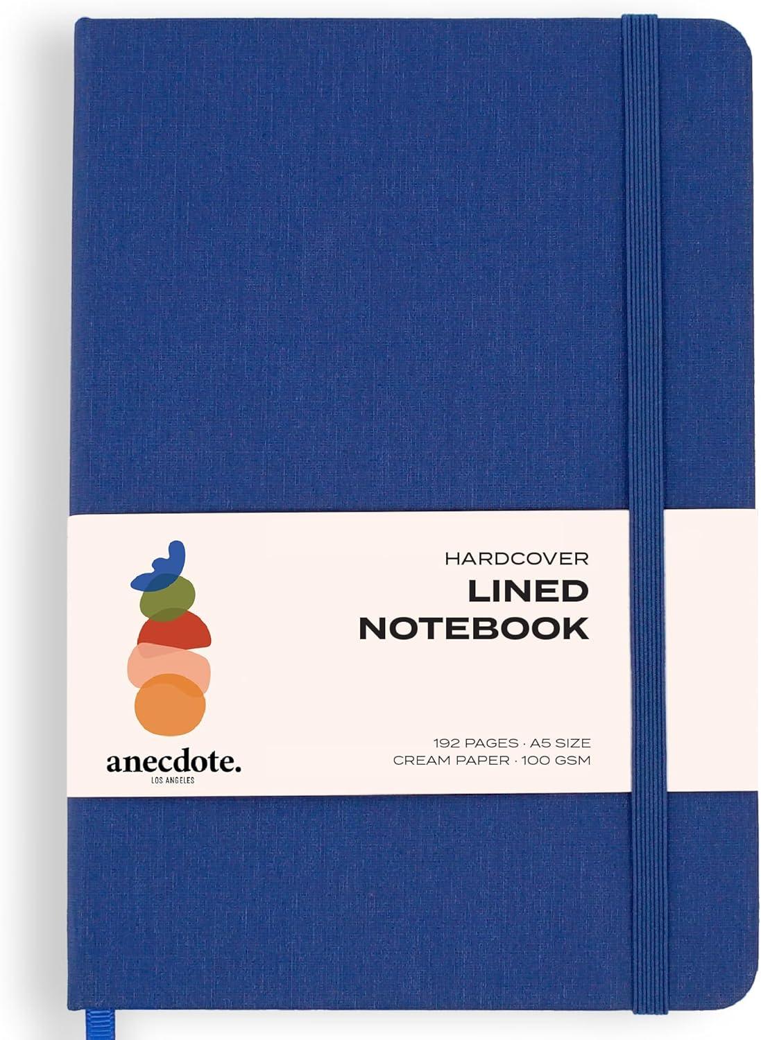 image:imageANECDOTE Lined Journal Notebook 192 Pages A5 size 83 x 54 Thick 100 GSM Paper Ruled Hardcover Journal for Women and Men Perfect Notebook for School Work and Travel MustardRoyal Blue