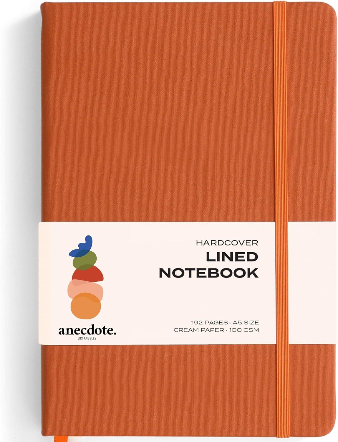 image:imageANECDOTE Lined Journal Notebook 192 Pages A5 size 83 x 54 Thick 100 GSM Paper Ruled Hardcover Journal for Women and Men Perfect Notebook for School Work and Travel MustardNutmeg