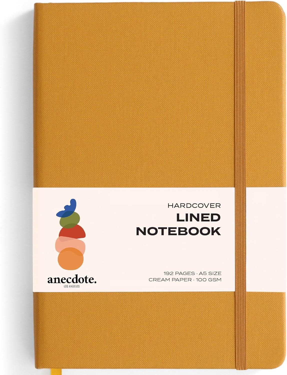 image:imageANECDOTE Lined Journal Notebook 192 Pages A5 size 83 x 54 Thick 100 GSM Paper Ruled Hardcover Journal for Women and Men Perfect Notebook for School Work and Travel MustardMustard