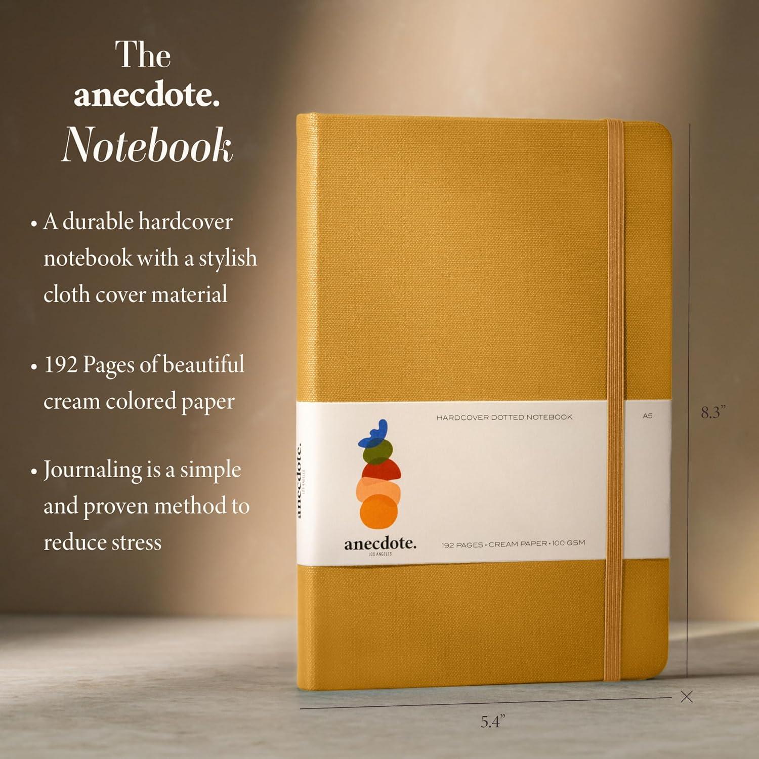image:imageANECDOTE Lined Journal Notebook 192 Pages A5 size 83 x 54 Thick 100 GSM Paper Ruled Hardcover Journal for Women and Men Perfect Notebook for School Work and Travel MustardMustard
