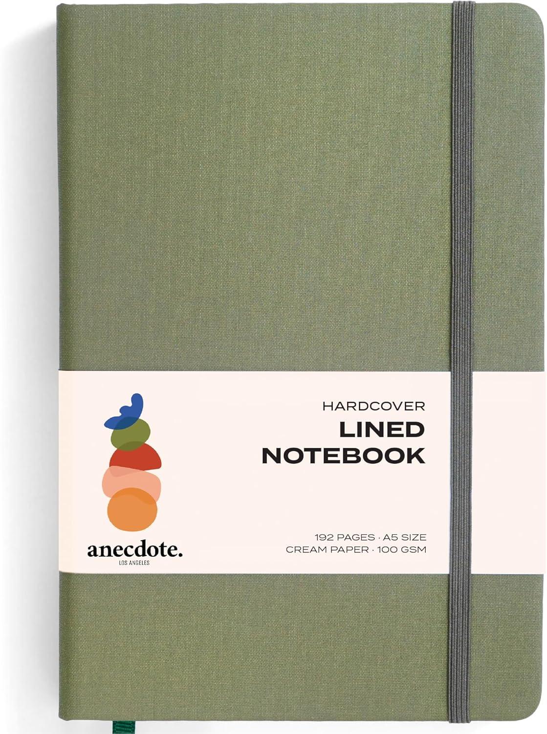 image:imageANECDOTE Lined Journal Notebook 192 Pages A5 size 83 x 54 Thick 100 GSM Paper Ruled Hardcover Journal for Women and Men Perfect Notebook for School Work and Travel MustardOlive Green