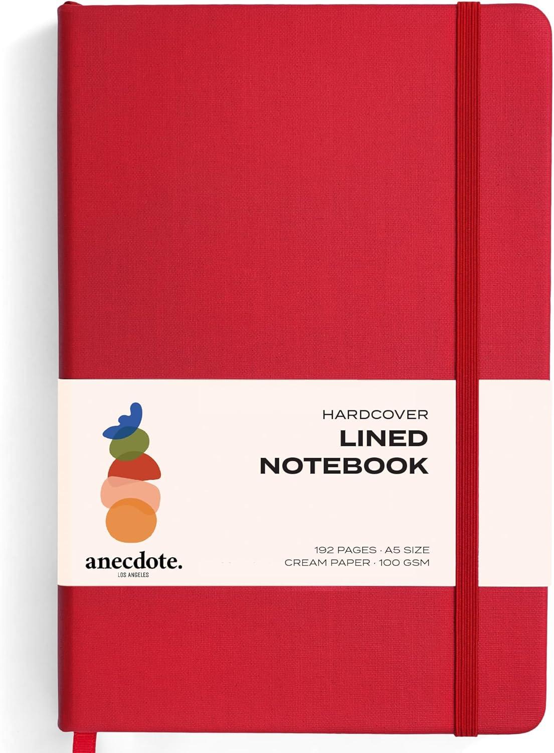 image:imageANECDOTE Lined Journal Notebook 192 Pages A5 size 83 x 54 Thick 100 GSM Paper Ruled Hardcover Journal for Women and Men Perfect Notebook for School Work and Travel MustardRed