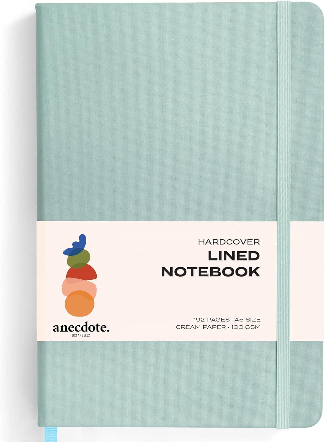 image:imageANECDOTE Lined Journal Notebook 192 Pages A5 size 83 x 54 Thick 100 GSM Paper Ruled Hardcover Journal for Women and Men Perfect Notebook for School Work and Travel MustardDutch Blue