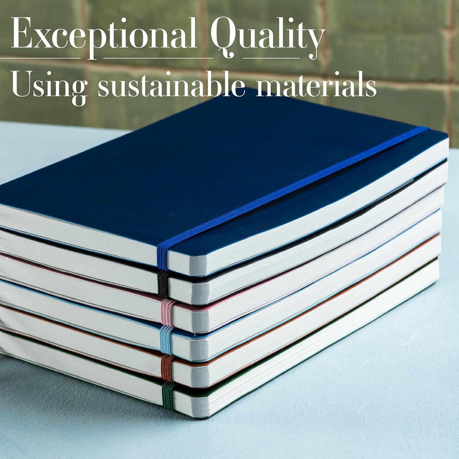 image:imageANECDOTE Softcover Ruled Journal with Thick 80 gsm Lined Cream Paper A5 size 83 inches x 54 inches Daily Writing Notebook for Travel School and Office Use Diary for Women and Men CamelMidnight Blue