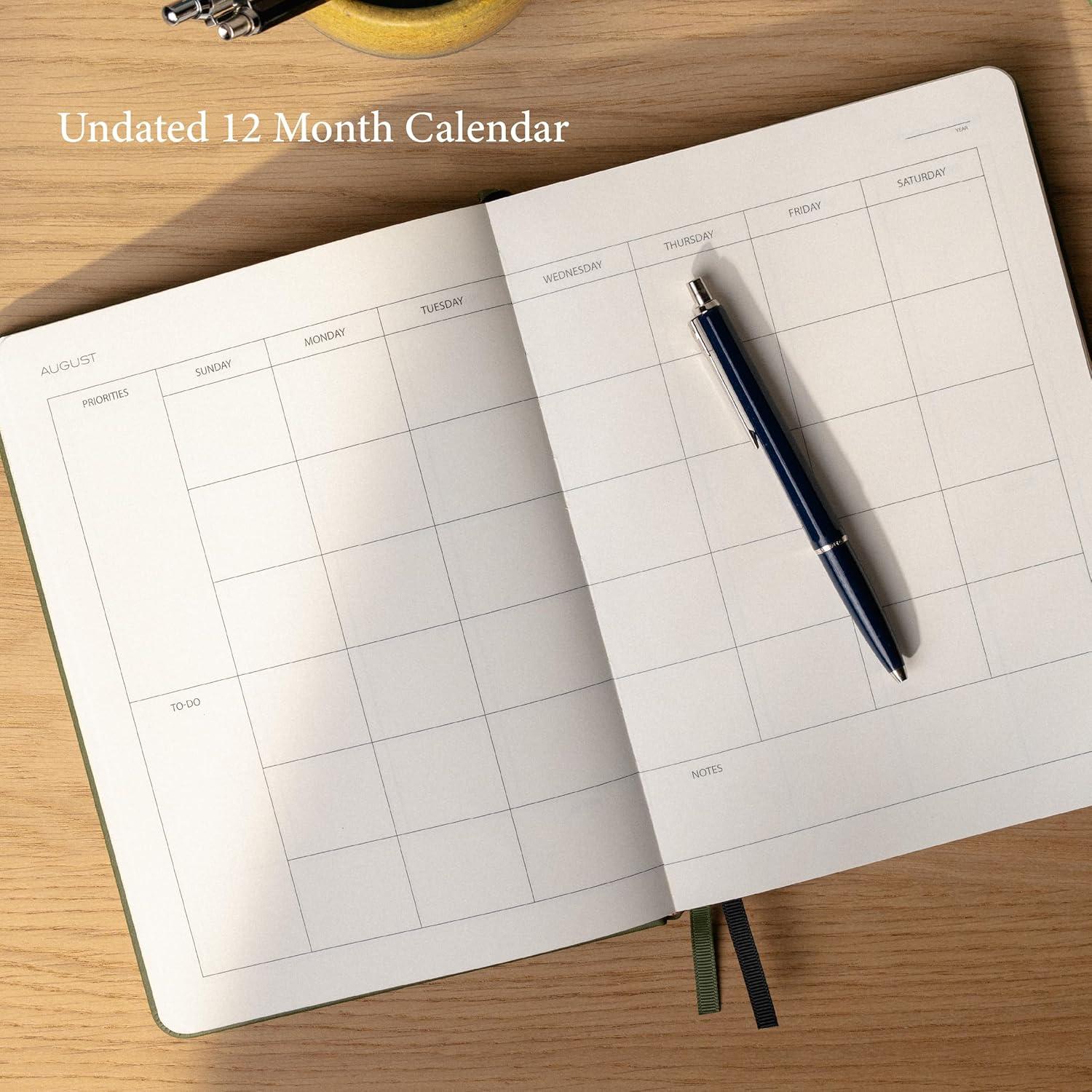 image:imageAnecdote 2026 Planner 52 Week Daily Planner Yearly Monthly amp Weekly Workflow for Planning Your Success Vegan Leather Hardcover Start Anytime amp Achieve your Goals Ocean BlueDutch Blue