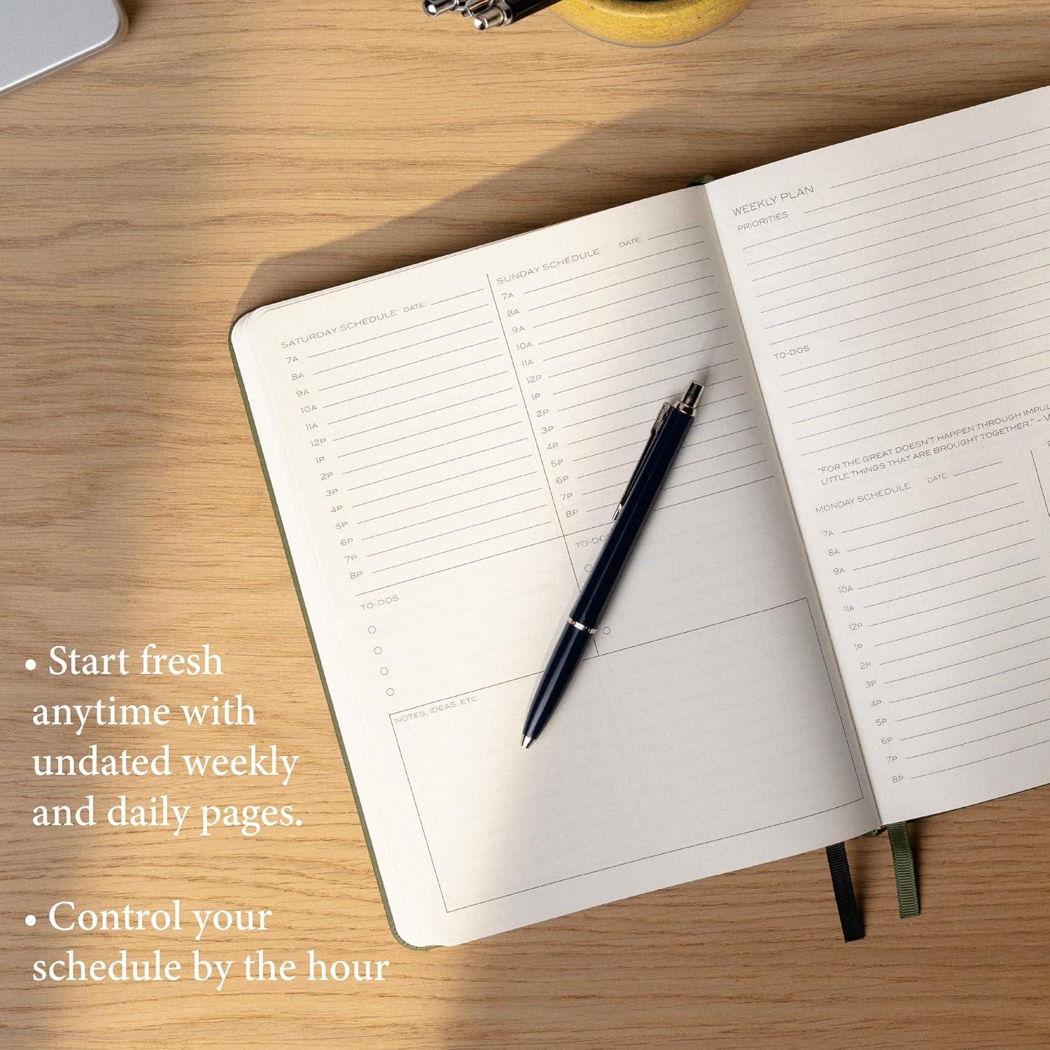 image:imageAnecdote 2026 Planner 52 Week Daily Planner Yearly Monthly amp Weekly Workflow for Planning Your Success Vegan Leather Hardcover Start Anytime amp Achieve your Goals Ocean BlueDutch Blue
