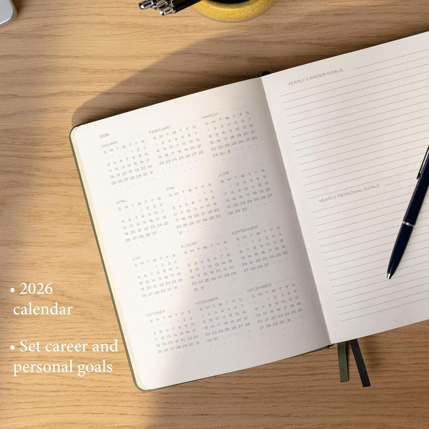 image:imageAnecdote 2026 Planner 52 Week Daily Planner Yearly Monthly amp Weekly Workflow for Planning Your Success Vegan Leather Hardcover Start Anytime amp Achieve your Goals Ocean BlueDutch Blue