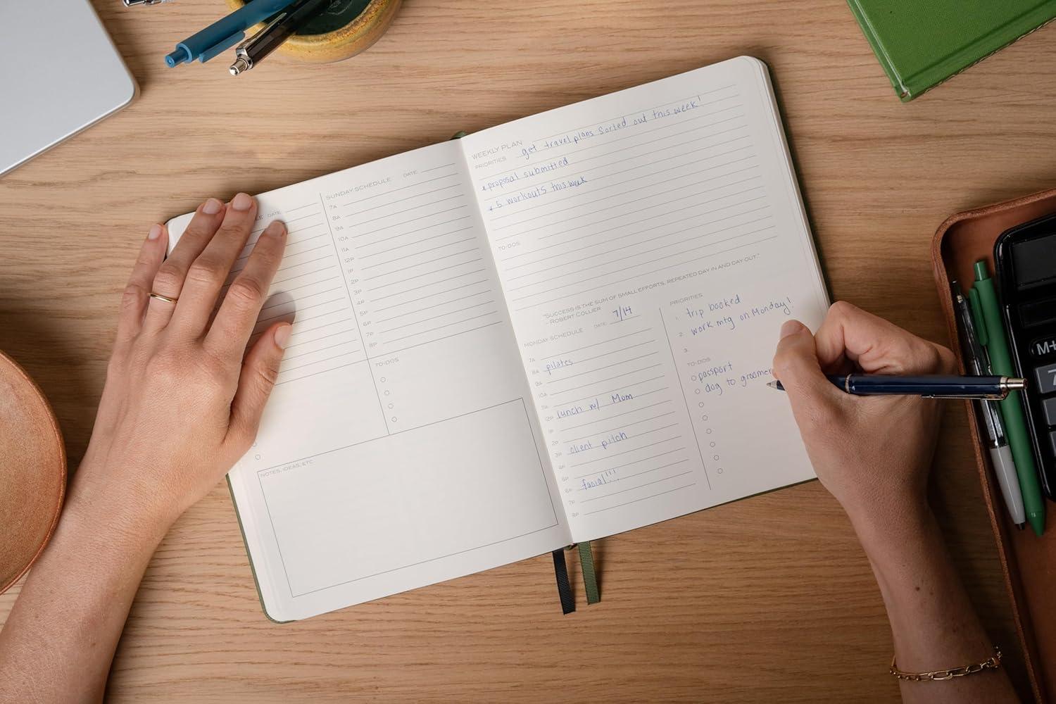 image:imageAnecdote 2026 Planner 52 Week Daily Planner Yearly Monthly amp Weekly Workflow for Planning Your Success Vegan Leather Hardcover Start Anytime amp Achieve your Goals Ocean BlueDutch Blue