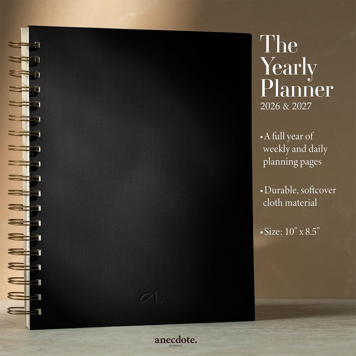 image:imageAnecdote Daily Planner w 20262027 Calendar Start Anytime 26 Weeks Undated 1 Page per Day 85 x 52 Hardcover ToDo List Organizer Plan Your Success Achieve Productivity Goals BlossomBlack