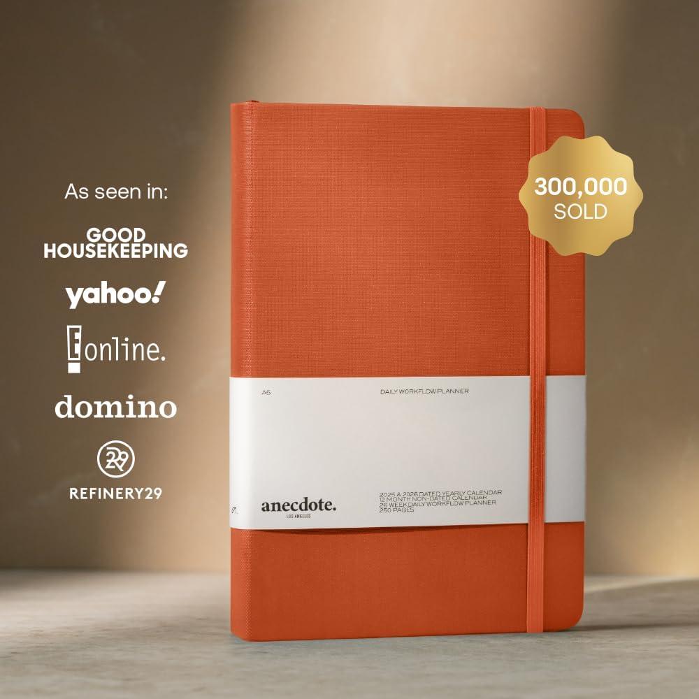 image:imageAnecdote Daily Planner w 20262027 Calendar Start Anytime 26 Weeks Undated 1 Page per Day 85 x 52 Hardcover ToDo List Organizer Plan Your Success Achieve Productivity Goals BlackNutmeg