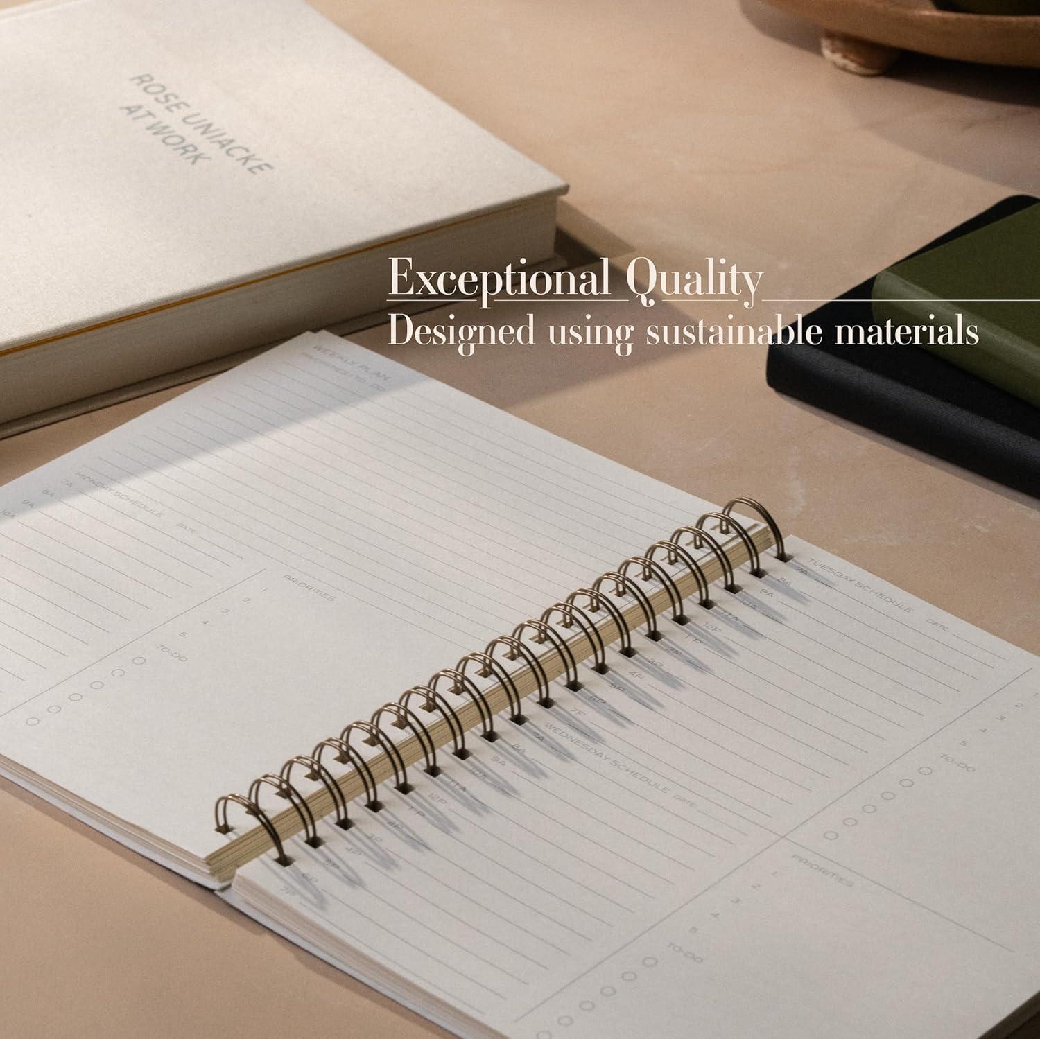 image:imageAnecdote Daily Planner w 20262027 Calendar Start Anytime 26 Weeks Undated 1 Page per Day 85 x 52 Hardcover ToDo List Organizer Plan Your Success Achieve Productivity Goals BlossomEvergreen