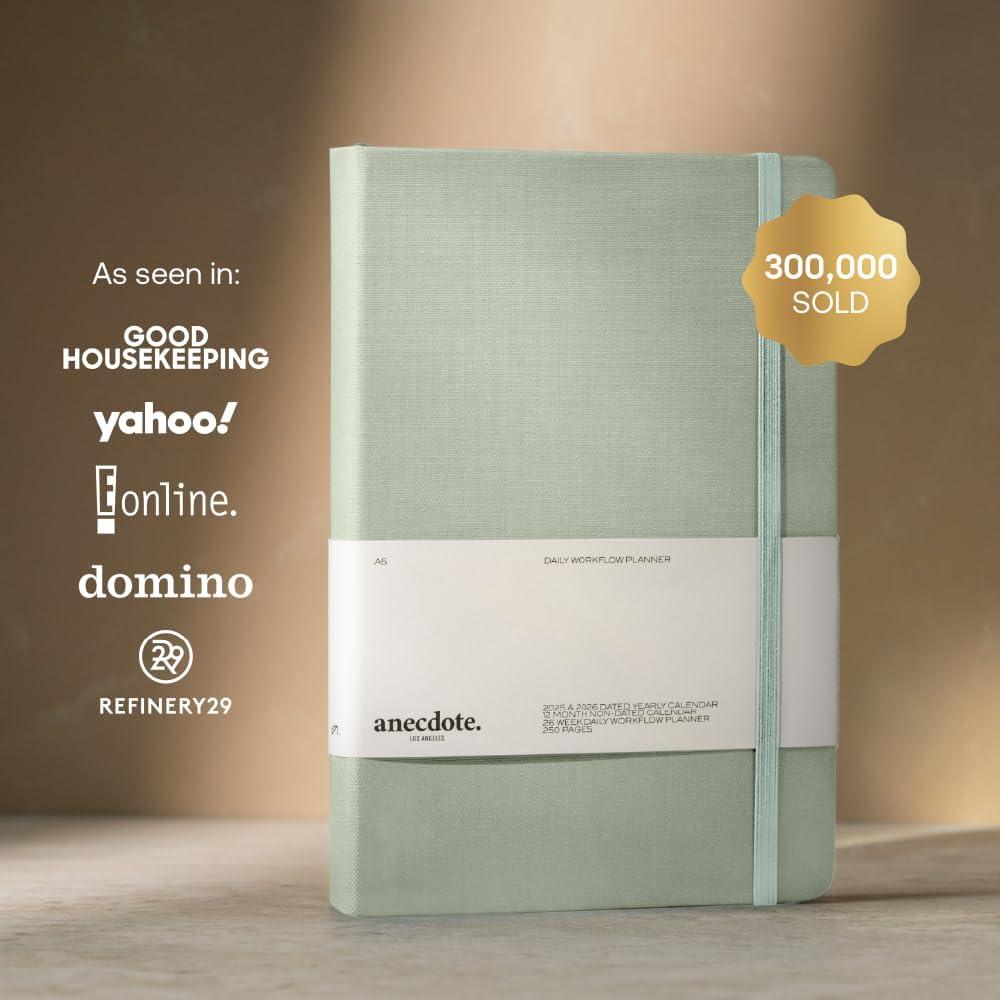 image:imageAnecdote Daily Planner w 20262027 Calendar Start Anytime 26 Weeks Undated 1 Page per Day 85 x 52 Hardcover ToDo List Organizer Plan Your Success Achieve Productivity Goals BlackDutch Blue