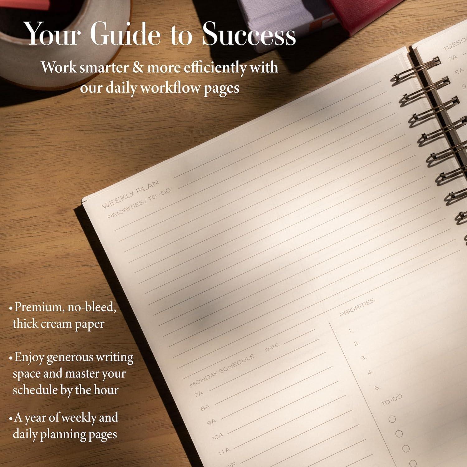image:imageAnecdote Daily Planner w 20262027 Calendar Start Anytime 26 Weeks Undated 1 Page per Day 85 x 52 Hardcover ToDo List Organizer Plan Your Success Achieve Productivity Goals BlackRed