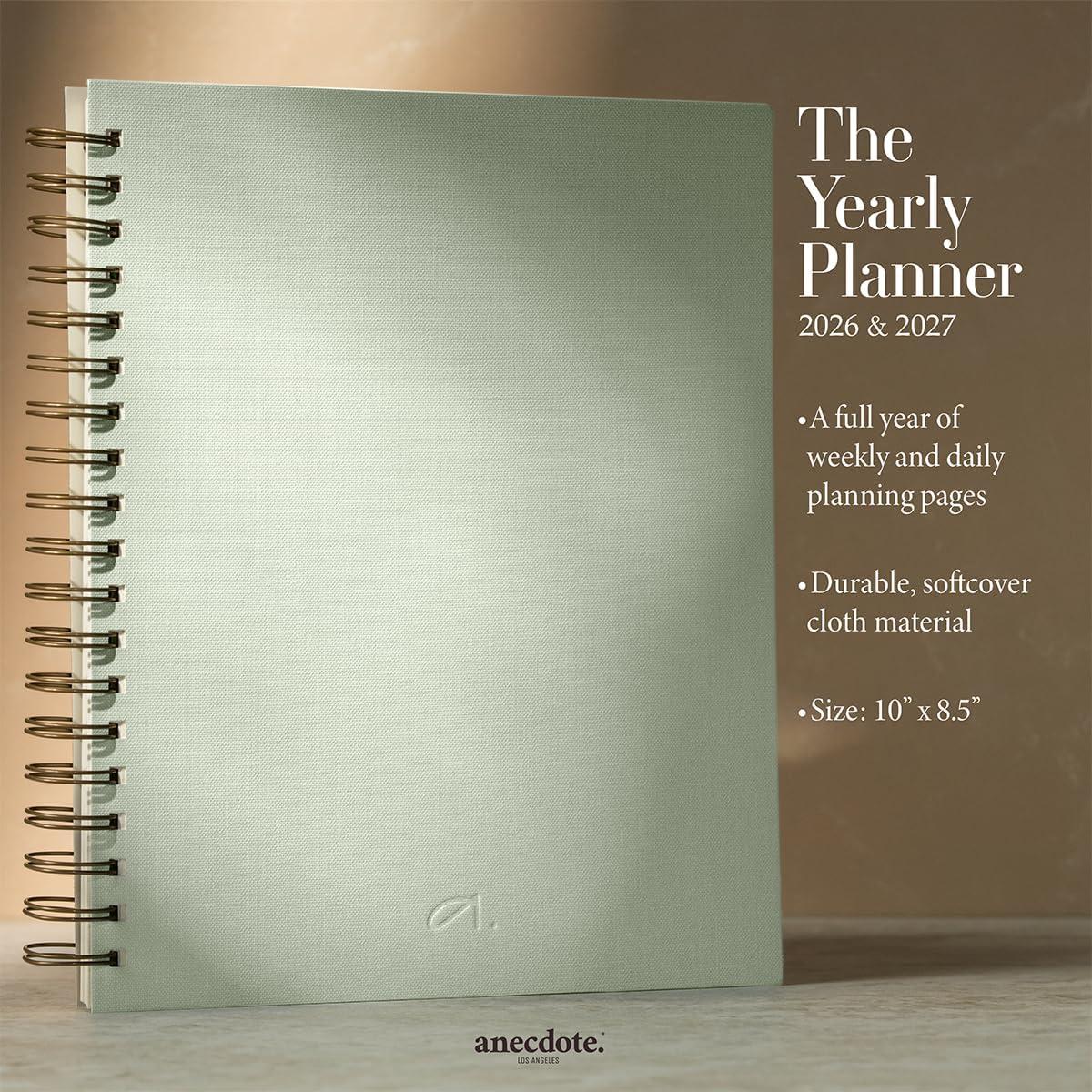 image:imageAnecdote Daily Planner w 20262027 Calendar Start Anytime 26 Weeks Undated 1 Page per Day 85 x 52 Hardcover ToDo List Organizer Plan Your Success Achieve Productivity Goals BlackDutch Blue