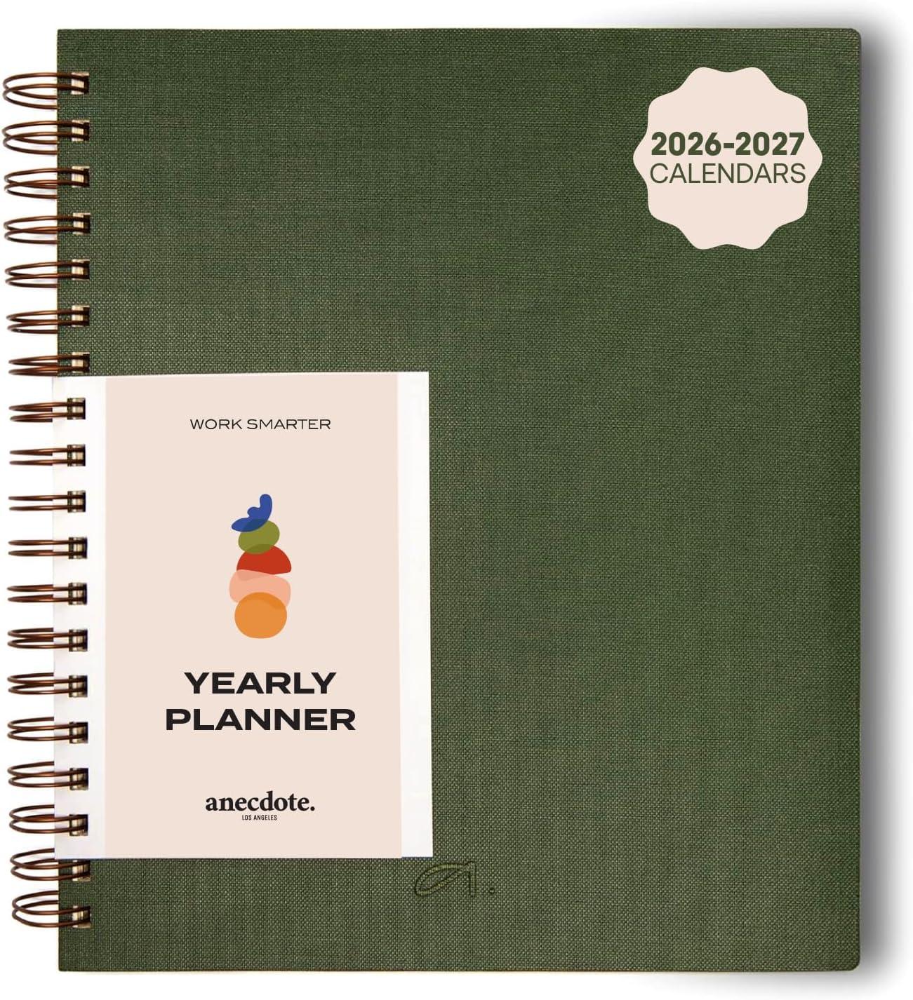 image:imageAnecdote Daily Planner w 20262027 Calendar Start Anytime 26 Weeks Undated 1 Page per Day 85 x 52 Hardcover ToDo List Organizer Plan Your Success Achieve Productivity Goals BlossomEvergreen