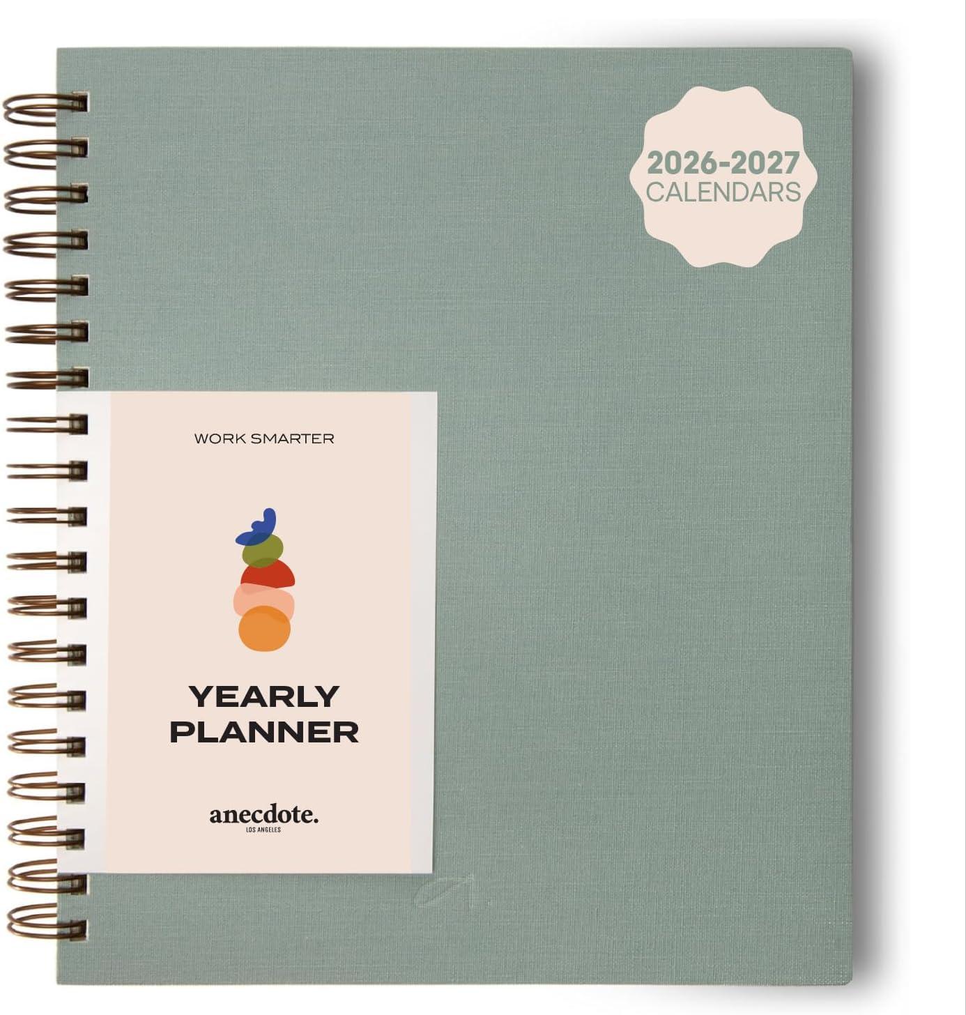 image:imageAnecdote Daily Planner w 20262027 Calendar Start Anytime 26 Weeks Undated 1 Page per Day 85 x 52 Hardcover ToDo List Organizer Plan Your Success Achieve Productivity Goals BlackDutch Blue