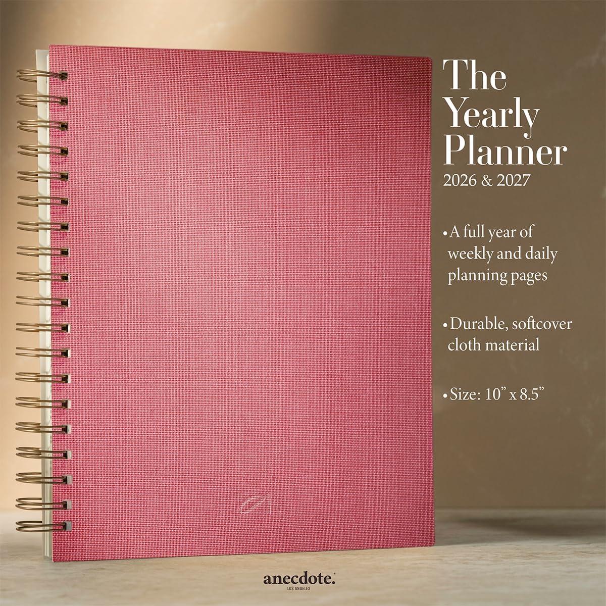 image:imageAnecdote Daily Planner w 20262027 Calendar Start Anytime 26 Weeks Undated 1 Page per Day 85 x 52 Hardcover ToDo List Organizer Plan Your Success Achieve Productivity Goals BlossomBlossom
