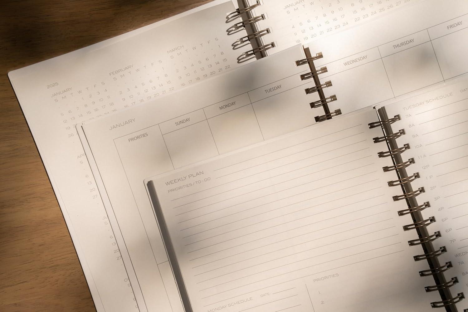 image:imageAnecdote Daily Planner w 20262027 Calendar Start Anytime 26 Weeks Undated 1 Page per Day 85 x 52 Hardcover ToDo List Organizer Plan Your Success Achieve Productivity Goals BlackEvergreen