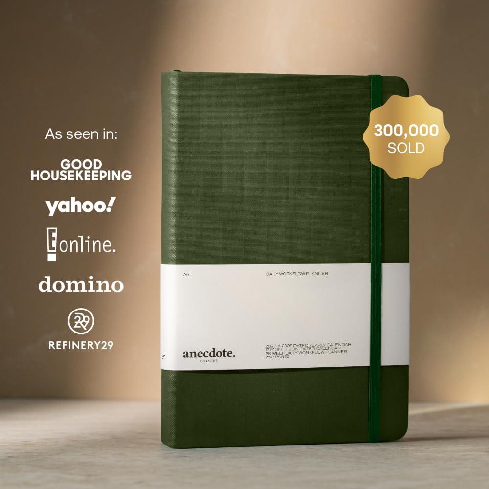 image:imageAnecdote Daily Planner w 20262027 Calendar Start Anytime 26 Weeks Undated 1 Page per Day 85 x 52 Hardcover ToDo List Organizer Plan Your Success Achieve Productivity Goals BlossomEvergreen