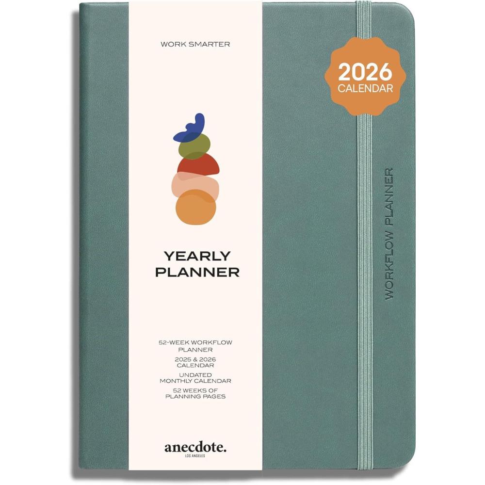 image:imageAnecdote 2026 Planner 52 Week Daily Planner Yearly Monthly amp Weekly Workflow for Planning Your Success Vegan Leather Hardcover Start Anytime amp Achieve your Goals Ocean BlueDutch Blue