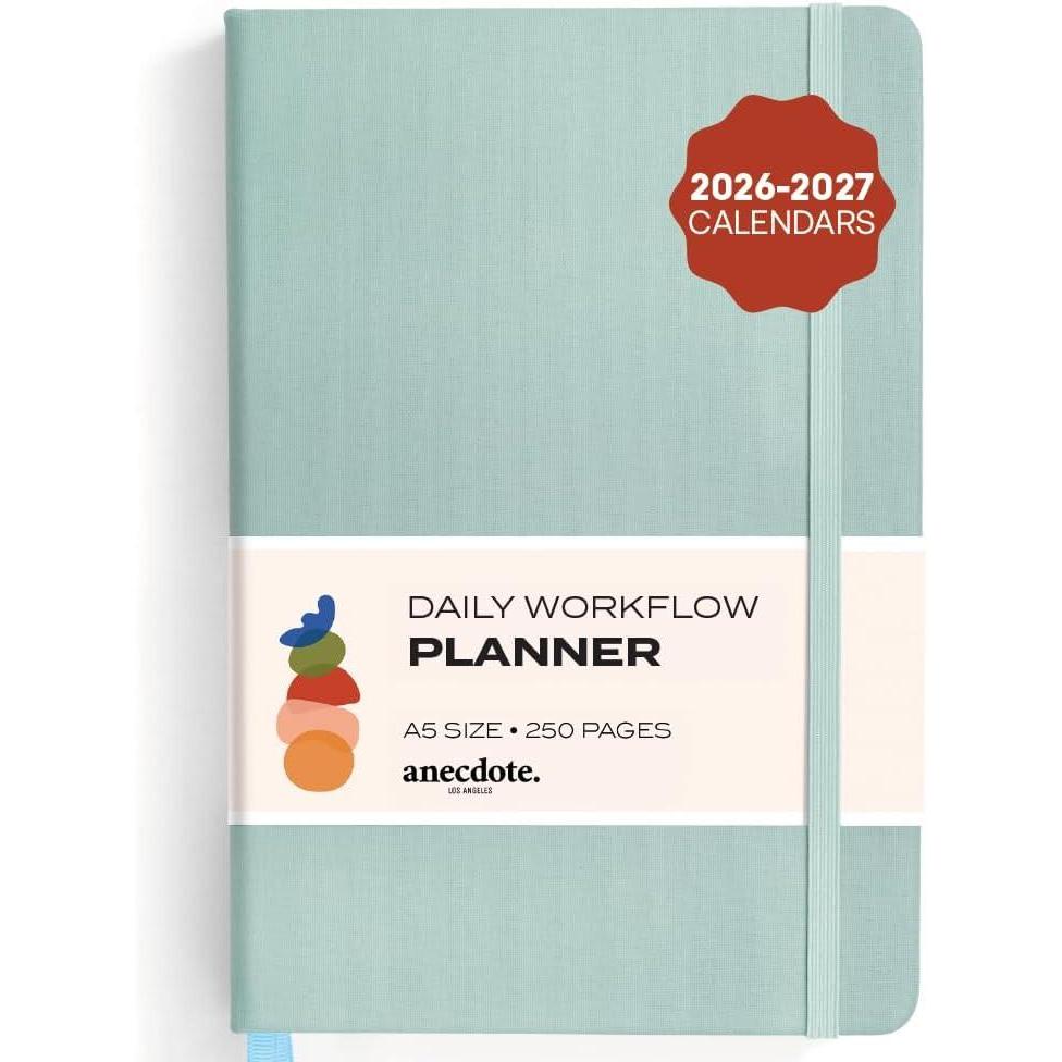 image:imageAnecdote Daily Planner w 20262027 Calendar Start Anytime 26 Weeks Undated 1 Page per Day 85 x 52 Hardcover ToDo List Organizer Plan Your Success Achieve Productivity Goals BlossomDutch Blue