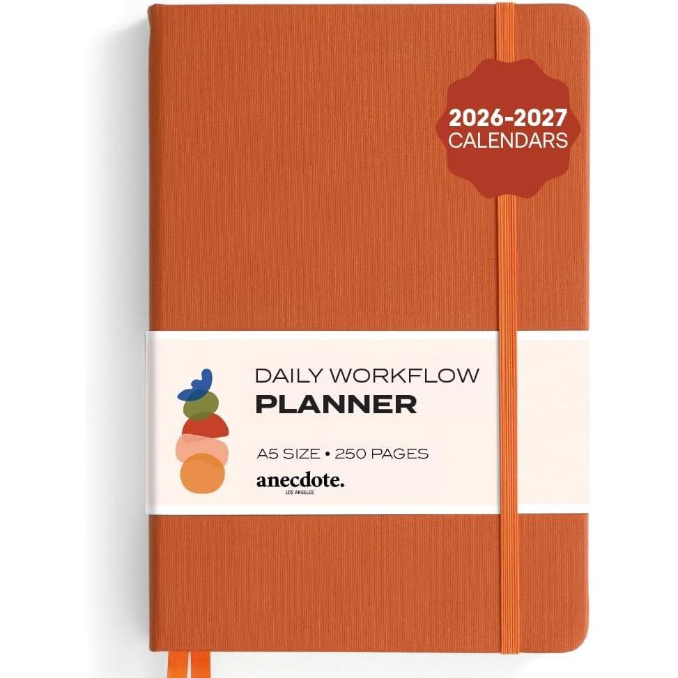 image:imageAnecdote Daily Planner w 20262027 Calendar Start Anytime 26 Weeks Undated 1 Page per Day 85 x 52 Hardcover ToDo List Organizer Plan Your Success Achieve Productivity Goals BlackNutmeg