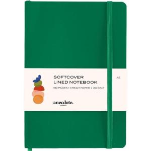 image:imageANECDOTE Softcover Ruled Journal with Thick 80 gsm Lined Cream Paper A5 size 83 inches x 54 inches  Daily Writing Notebook for Travel School and Office Use  Diary for Women and Men  CamelApple Green