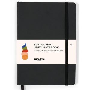 image:imageANECDOTE Softcover Ruled Journal with Thick 80 gsm Lined Cream Paper A5 size 83 inches x 54 inches  Daily Writing Notebook for Travel School and Office Use  Diary for Women and Men  CamelBlack