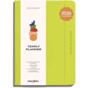 image:imageAnecdote 2026 Planner 52 Week Daily Planner Yearly Monthly amp Weekly Workflow for Planning Your Success  Vegan Leather Hardcover Start Anytime amp Achieve your Goals  Ocean BlueNeon Yellow