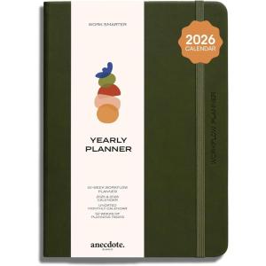 image:imageAnecdote 2026 Planner 52 Week Daily Planner Yearly Monthly amp Weekly Workflow for Planning Your Success  Vegan Leather Hardcover Start Anytime amp Achieve your Goals  Ocean BlueOlive Green