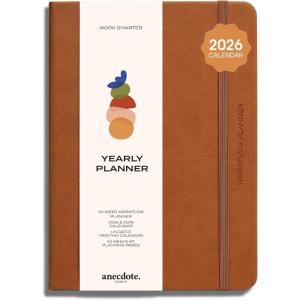 image:imageAnecdote 2026 Planner 52 Week Daily Planner Yearly Monthly amp Weekly Workflow for Planning Your Success  Vegan Leather Hardcover Start Anytime amp Achieve your Goals  Ocean BlueCamel