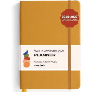 image:imageAnecdote Daily Planner w 20262027 Calendar  Start Anytime 26 Weeks Undated  1 Page per Day  85 x 52  Hardcover ToDo List Organizer Plan Your Success Achieve Productivity Goals BlossomMustard