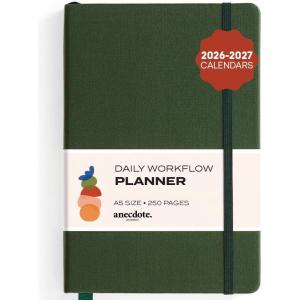 image:imageAnecdote Daily Planner w 20262027 Calendar  Start Anytime 26 Weeks Undated  1 Page per Day  85 x 52  Hardcover ToDo List Organizer Plan Your Success Achieve Productivity Goals BlossomEvergreen