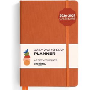 image:imageAnecdote Daily Planner w 20262027 Calendar  Start Anytime 26 Weeks Undated  1 Page per Day  85 x 52  Hardcover ToDo List Organizer Plan Your Success Achieve Productivity Goals BlackNutmeg