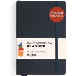 image:imageAnecdote Daily Planner w 20262027 Calendar  Start Anytime 26 Weeks Undated  1 Page per Day  85 x 52  Hardcover ToDo List Organizer Plan Your Success Achieve Productivity Goals BlossomInk Blue